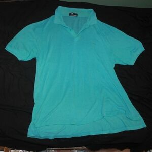 Vintage 1980 Steeplechase Men's Light Blue/Teal Short Sleeve Polo Shirt Size 2XL